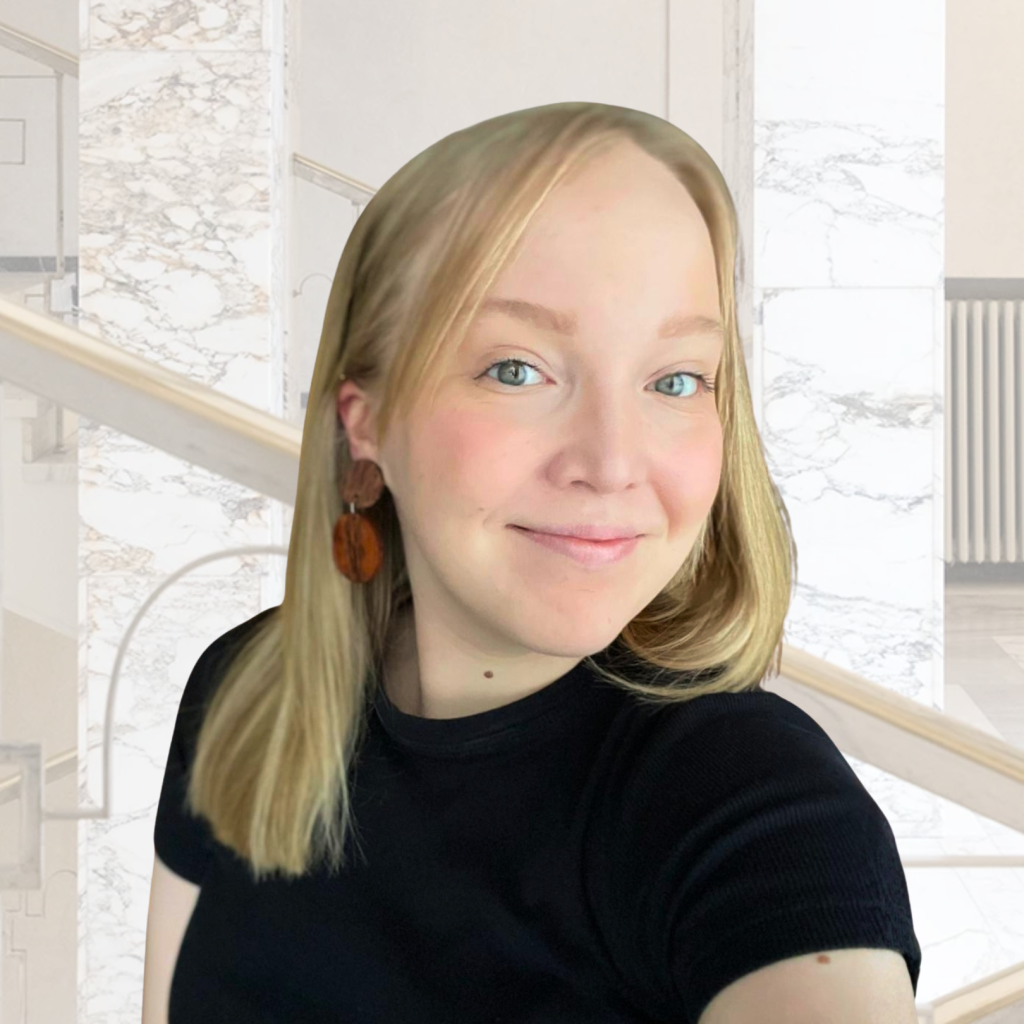 Veera Järvitalo eduskuntataustalla